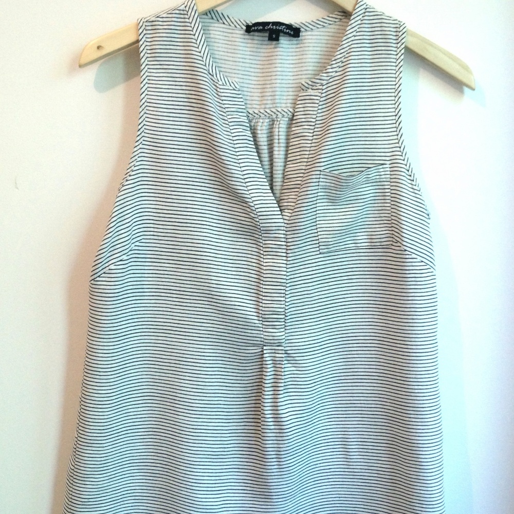 ava christine sleeveless striped top